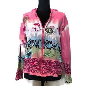 🌻Jane Ashley hoodie size L colorful with sequins